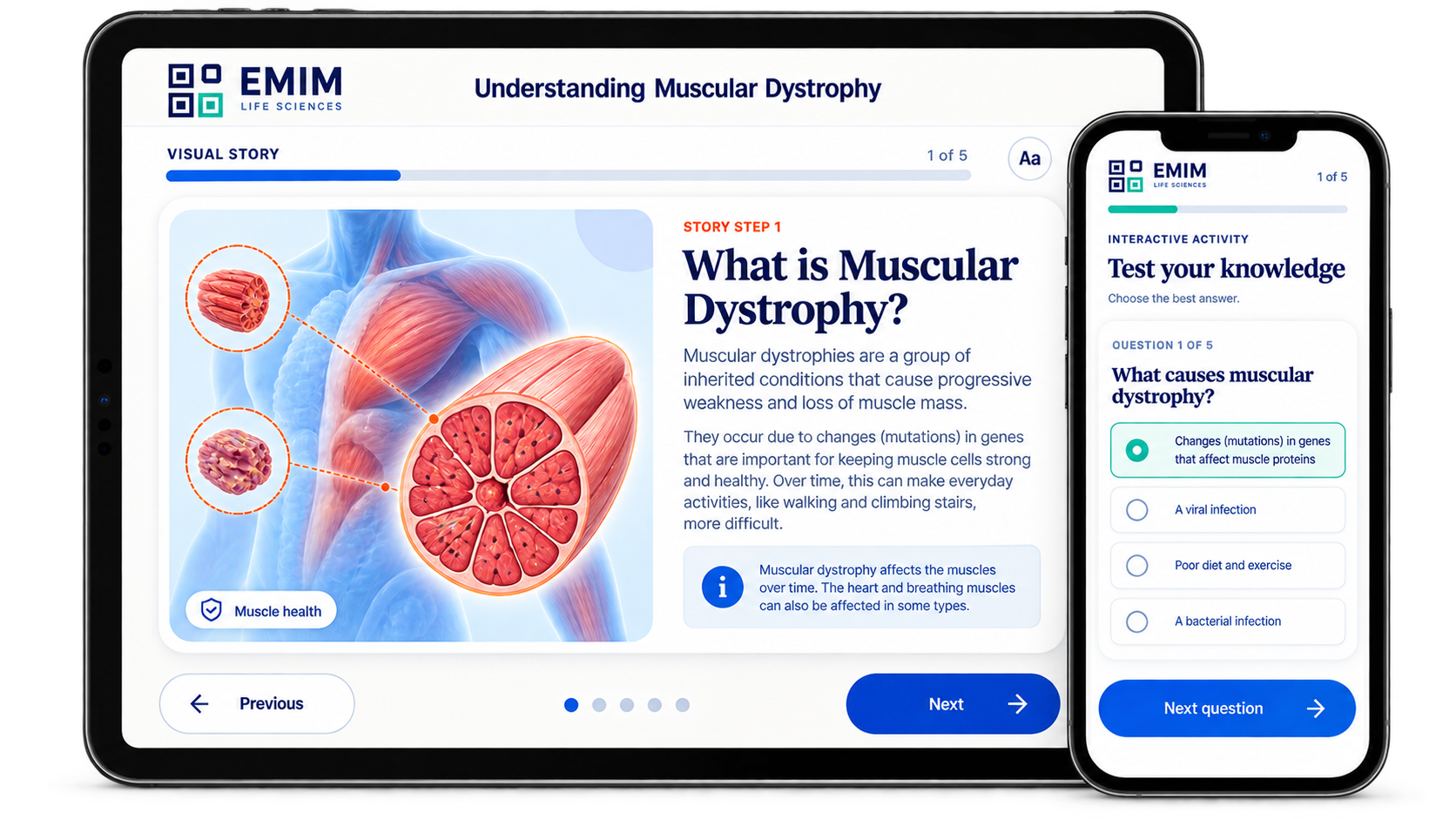 Muscular Dystrophy campaign shown on tablet and phone